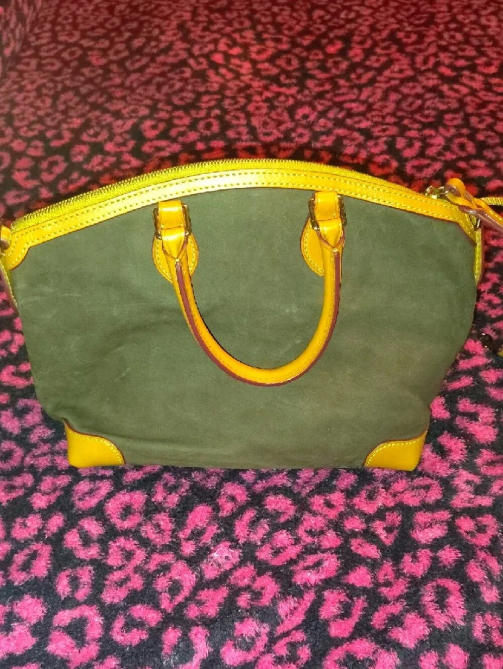 Dooney & Bourke Brown and Tan Leather-Trim Satchel